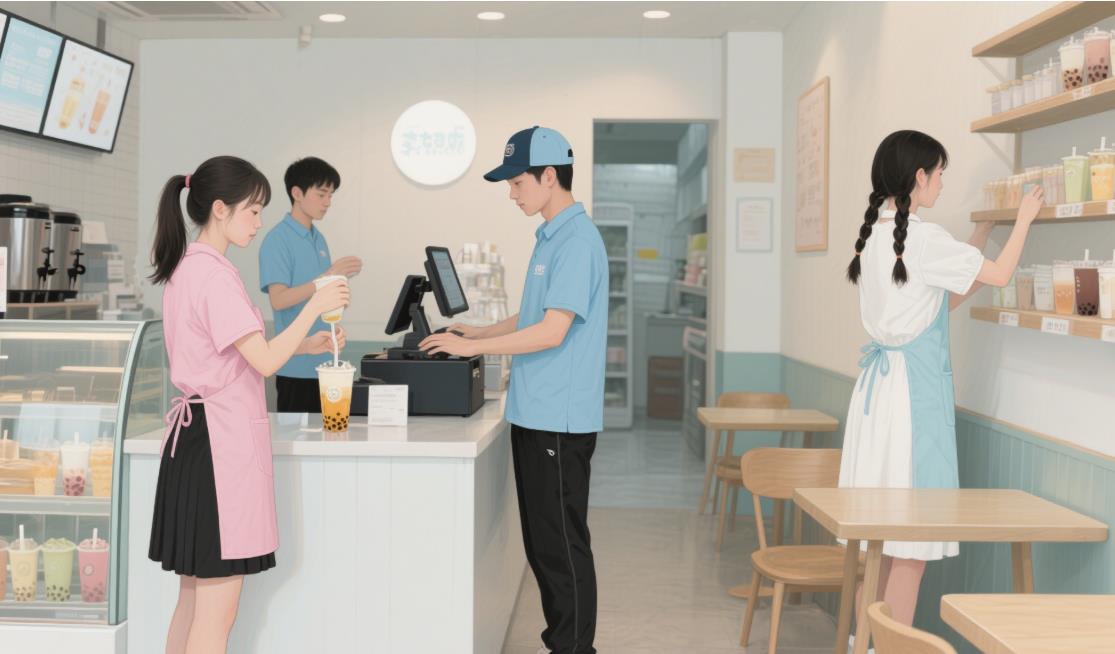 奶茶连锁门店服装参考